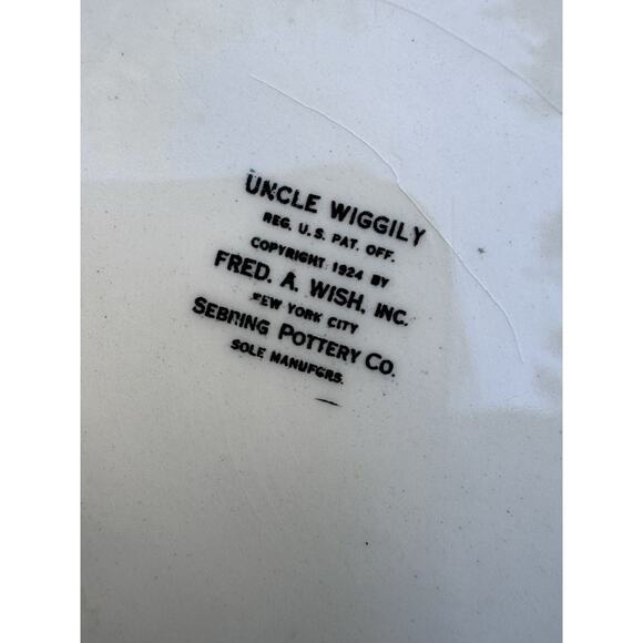 Antique 1924 Uncle Wiggly Grandpa Goosey Gander Sebring Pottery Co 8.5” Bowl - Picture 6 of 8